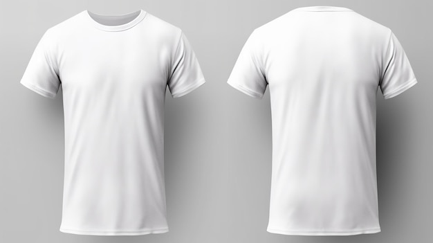 Foto maqueta de camiseta blanca delante y detrás generative ai