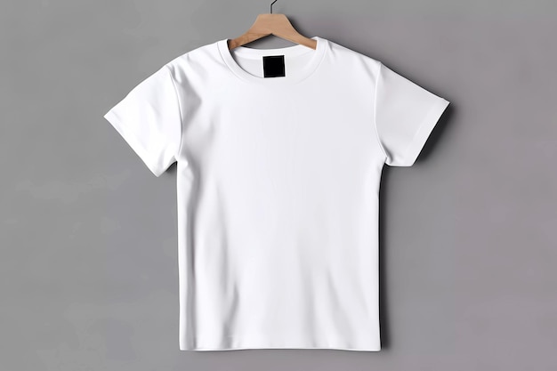 Maqueta de camiseta blanca con etiqueta vacía Diseño de ai generativo