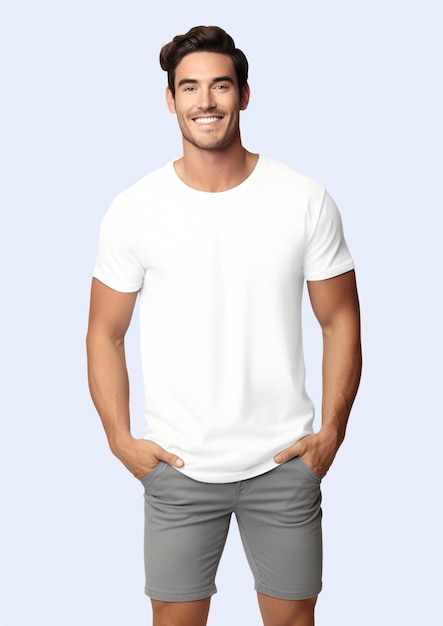 Maqueta de camiseta blanca lisa en blanco