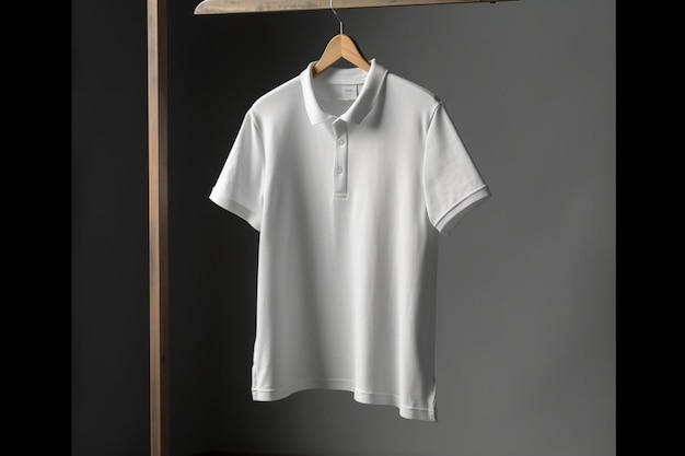 maqueta de camiseta blanca lisa de polo de hombre