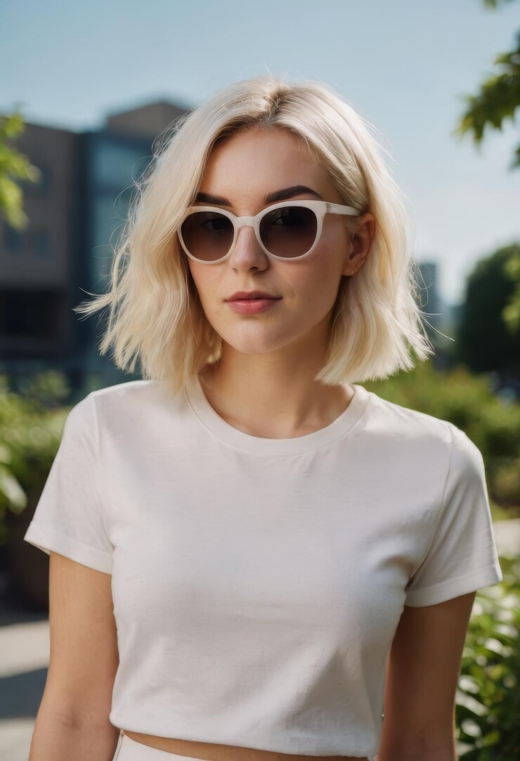 Maqueta de camiseta blanca de mujer