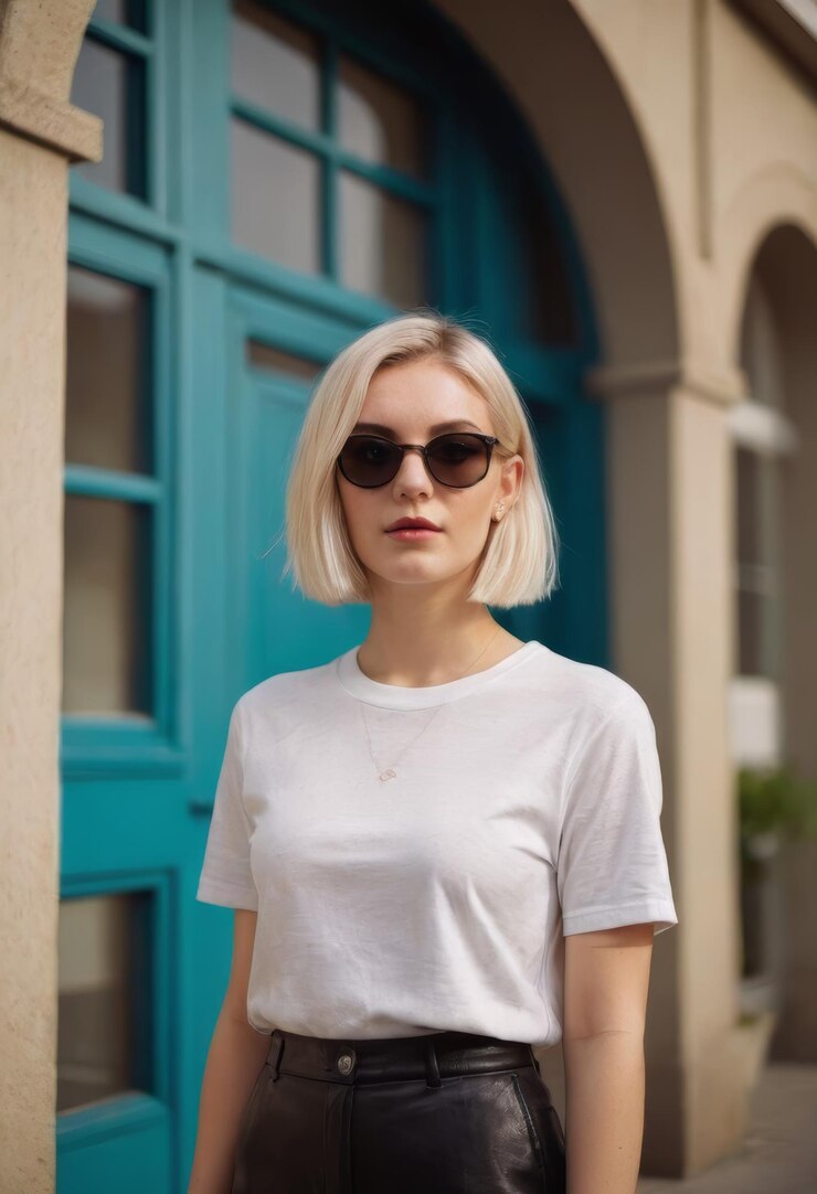 Maqueta de camiseta blanca de mujer