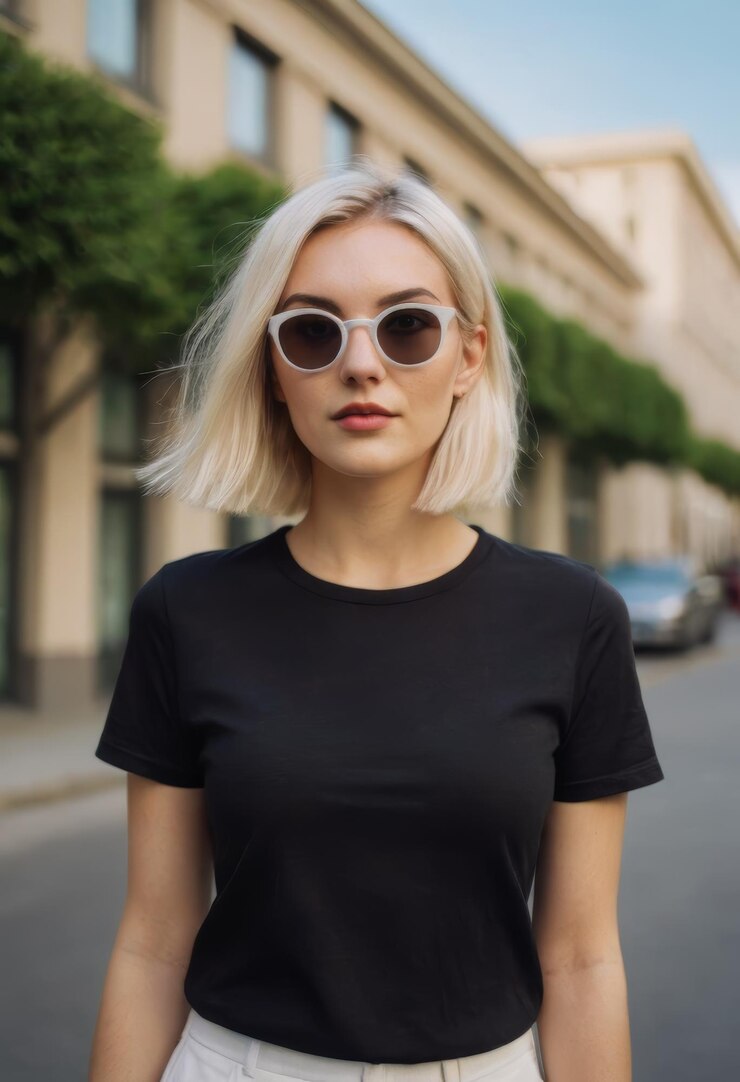 Maqueta de camiseta blanca de mujer
