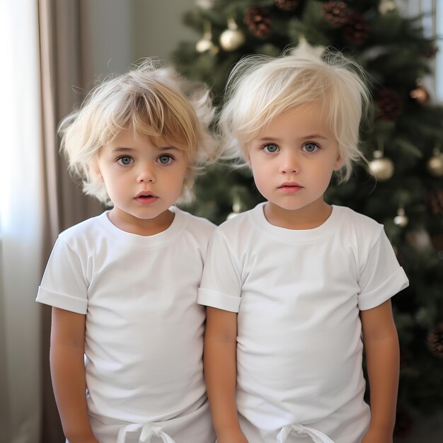 Maqueta de camiseta blanca para niños para presentaciones de diseño