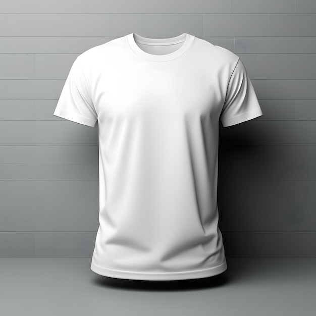 Maqueta de camiseta en blanco PNG sobre fondo gris