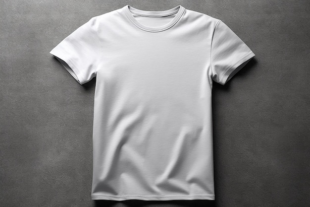 Maqueta de camiseta en blanco sobre el fondo gris