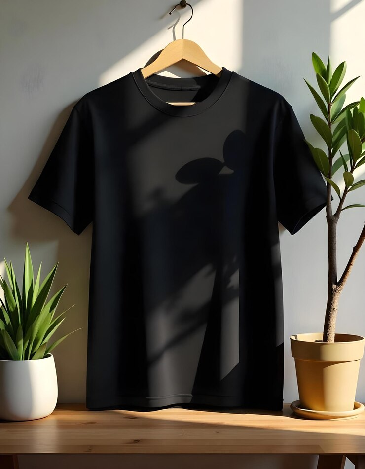 Maqueta de camiseta de color negro