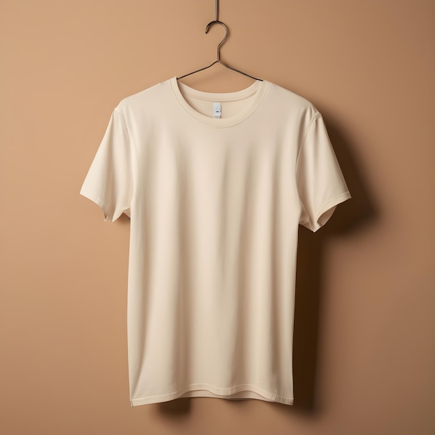 Foto maqueta de camiseta con fondo beige