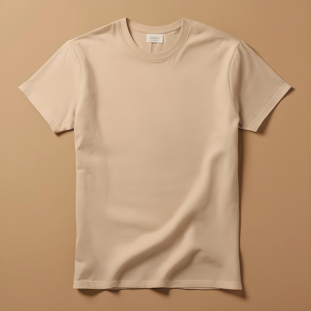 Foto maqueta de camiseta con fondo beige