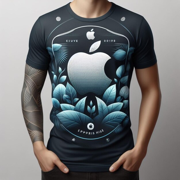 Maqueta de camiseta con el logotipo de Apple