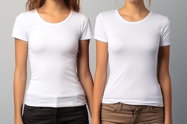 Maqueta de camiseta de mujer con blanco creada con IA generativa