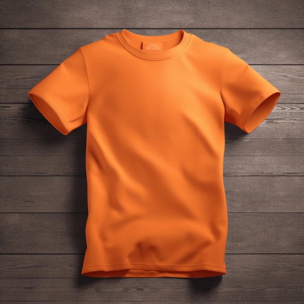 Maqueta de camiseta naranja sobre fondo liso dinámico Conjunto de maqueta de camiseta Frente de maqueta de camiseta naranja