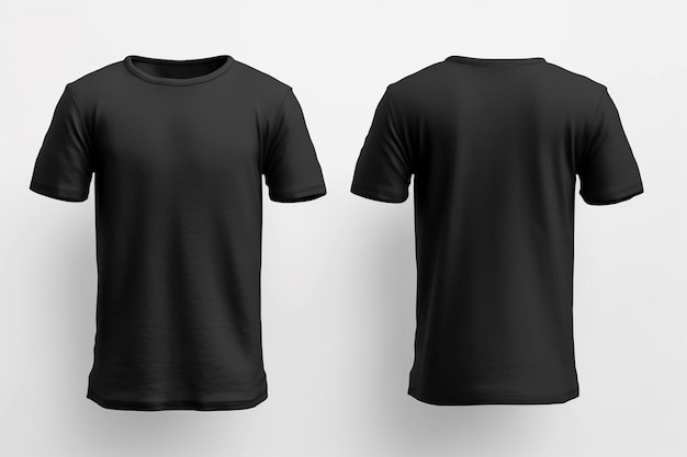 Maqueta de camiseta negra con la palabra camiseta a la izquierda