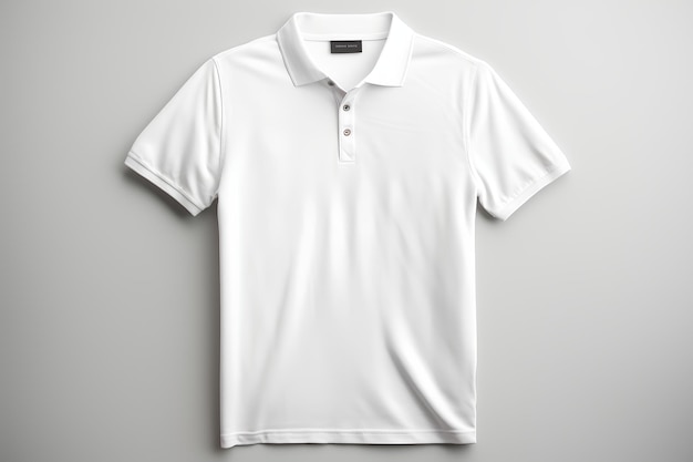 Maqueta de camiseta polo blanca con un estilo de simplicidad sutil