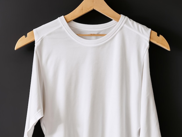 Maqueta de camiseta realista Camiseta en blanco y negro en percha Diseño de maqueta de camiseta