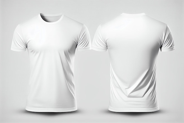 Maqueta de camiseta Vista frontal y posterior de camiseta blanca en blanco Ropa femenina y masculina con plantilla de modelos de camiseta de ropa clara y atractiva