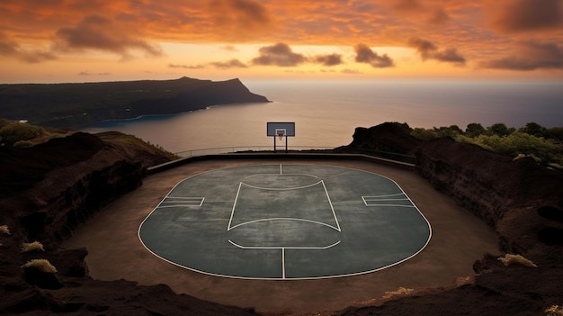 maqueta de cancha de baloncesto