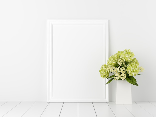 Maqueta del cartel con flores en rojo decoración de San Valentín