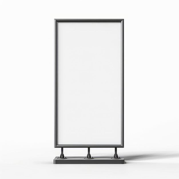 Maqueta de cartel publicitario en blanco aislada en un fondo blanco renderización 3D