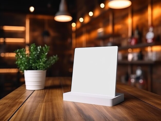 Maqueta de cartel de stand en restaurante