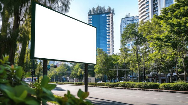 Foto maqueta de cartelera al aire libre cartel publicitario al aire libre en la calle para publicidad calle ciudad en la pantalla