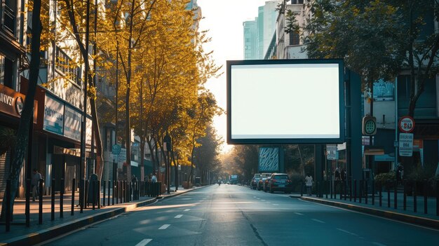 Foto maqueta de cartelera al aire libre cartel publicitario al aire libre en la calle para publicidad calle ciudad en la pantalla