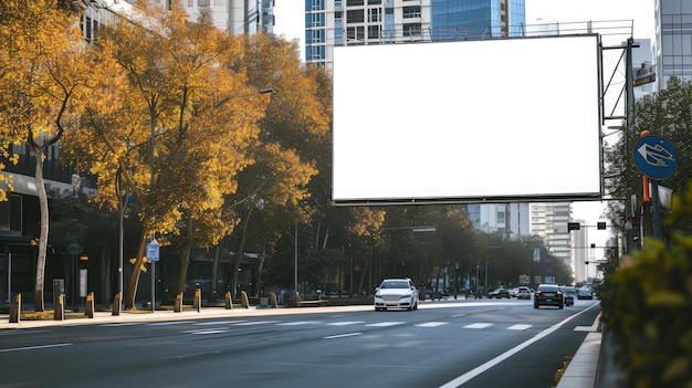 Foto maqueta de cartelera al aire libre cartel publicitario al aire libre en la calle para publicidad calle ciudad en la pantalla