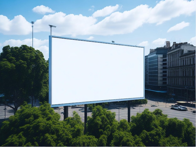 Foto maqueta de cartelera blanca ideal para campañas publicitarias llamativas generadas por ia