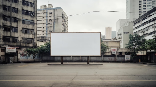 Foto maqueta de cartelera negra en un paisaje urbano