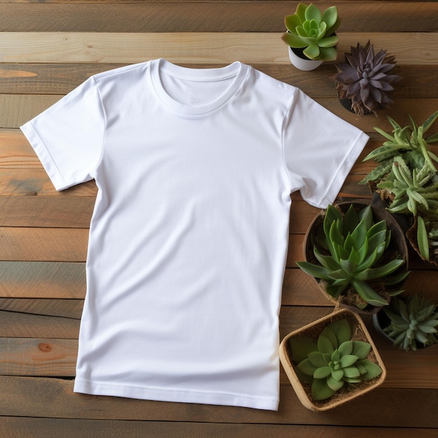 Maqueta cruda de camiseta blanca