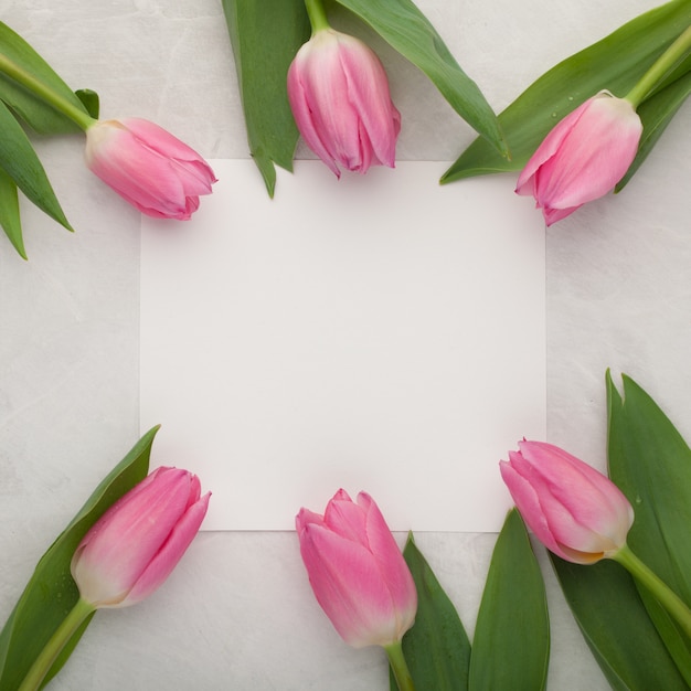 Maqueta de cumpleaños o boda con tulipán.