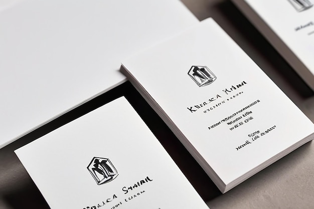 Maqueta de dos tarjetas de visita verticales con fondo de papel de textura blanca