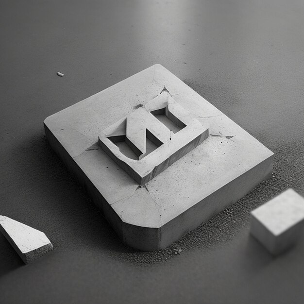 Foto maqueta de efecto de logotipo de hormigón