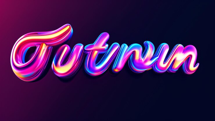 Foto maqueta de efecto de logotipo de texto cromático futurista