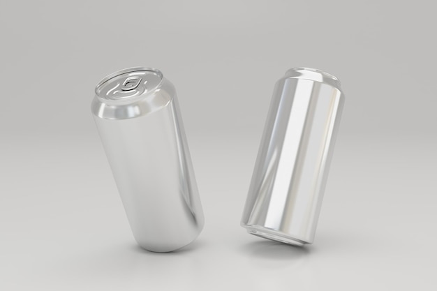 Maqueta de embalaje de latas de metal para bebidas