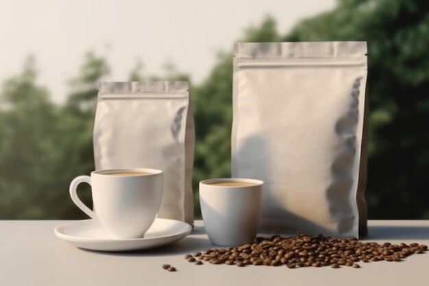 Maqueta de empaque de café Marca de café