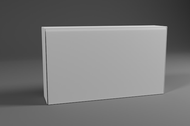 Maqueta de empaque de caja en blanco para presentación de producto en renderizado 3d