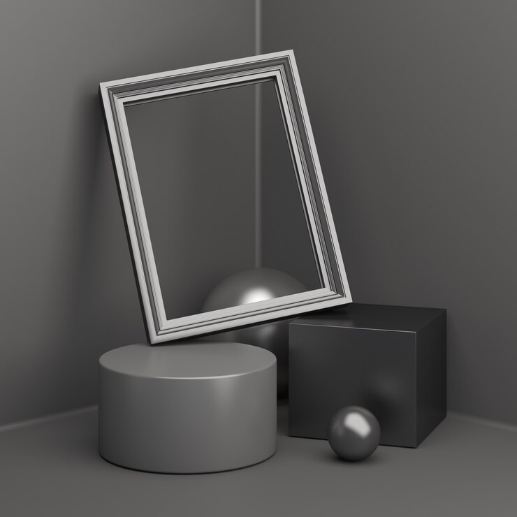 Foto maqueta de exhibición de podio de venta de viernes negro con marco de cilindro de caja, renderizado 3d