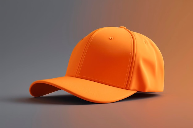 Maqueta de gorra en blanco naranja foto de publicidad de fondo cálido foto ultra realista