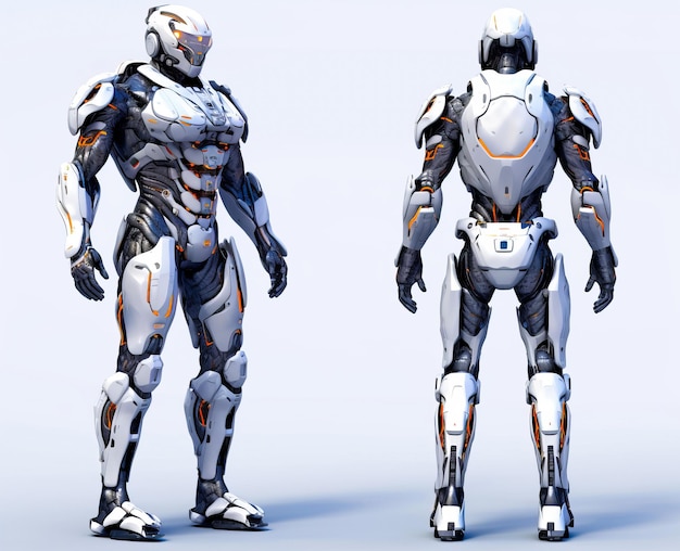 Una maqueta de guerrero de hierro robot Cyborg
