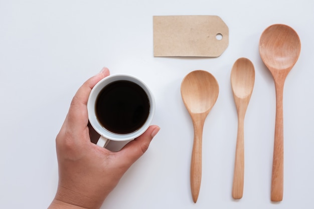 Maqueta de identidad de marca de café conjunto desde la vista superior.