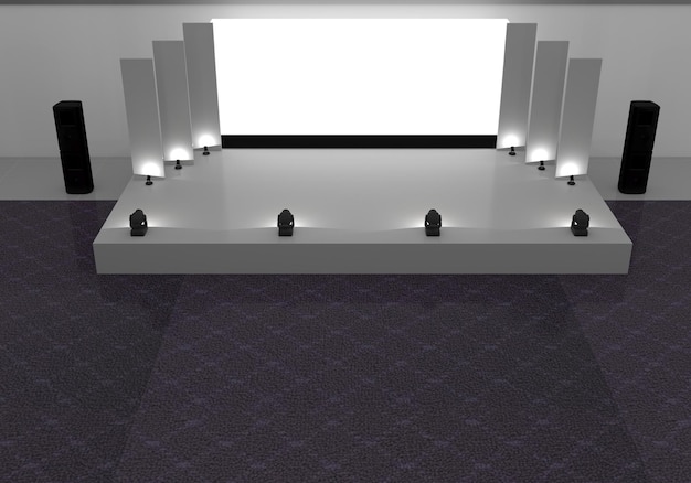 Maqueta de ilustración 3d de diseño de escenario de evento para cualquier uso de evento