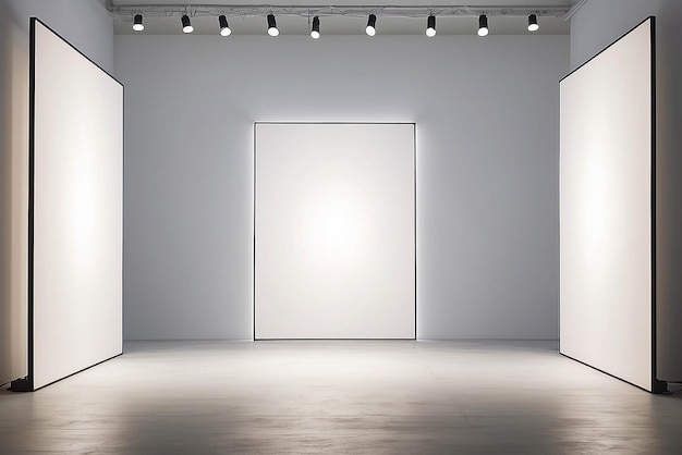 Maqueta de instalación de iluminación artística con espacio blanco en blanco para colocar su diseño