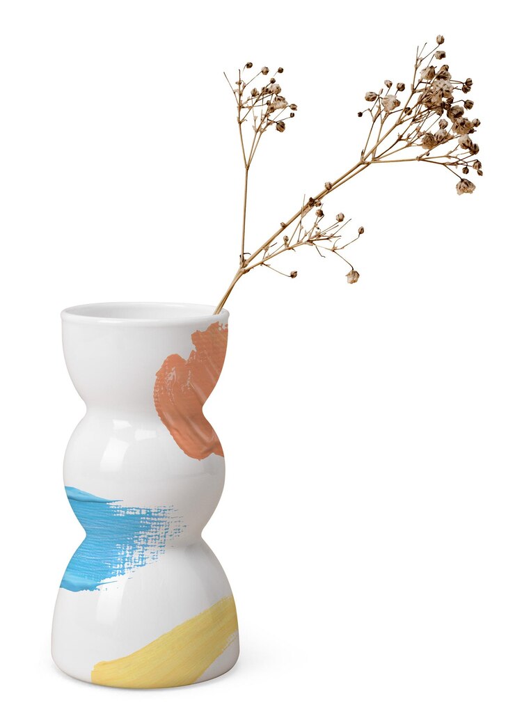 Maqueta de jarrón pintado en acrílico png en estilo creativo estético