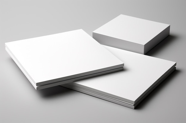 Foto maqueta de juego de papelería en blanco creada con ia generativa