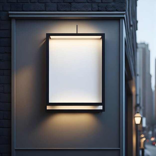 Maqueta de letrero de tienda blanco en blanco para panel publicitario