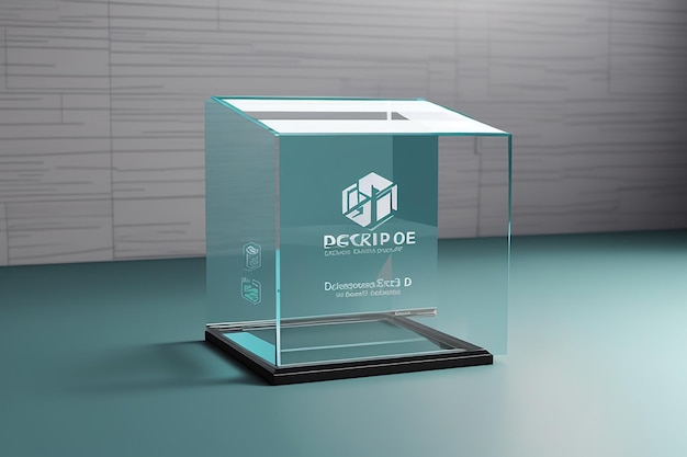 Foto maqueta del logotipo 3d de la oficina de vidrio psd