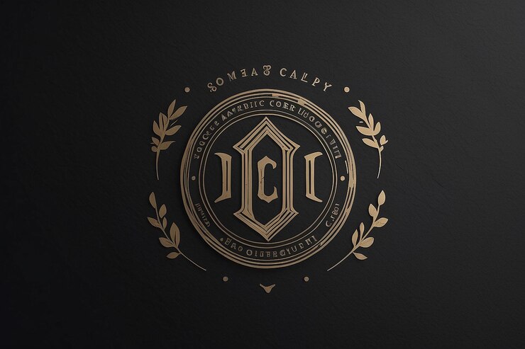 Foto maqueta del logotipo en papel negro doble