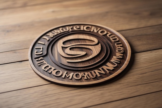 Maqueta de madera para la representación del logotipo