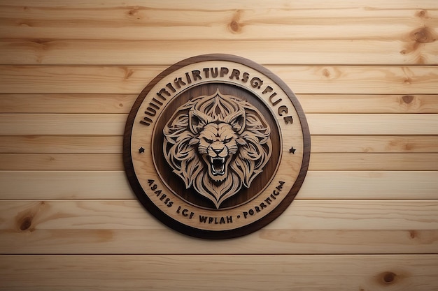 Maqueta de madera para la representación del logotipo